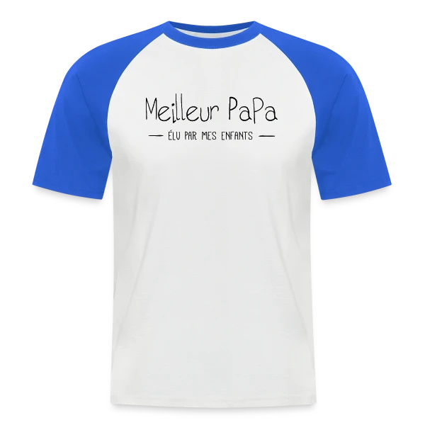 Meilleur Papa du Monde Élu par Mes Enfants sur T-shirt baseball manches courtes Homme