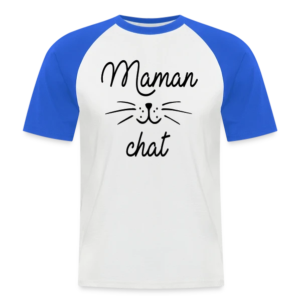 Maman Chat qui Déchire sur T-shirt baseball manches courtes Homme