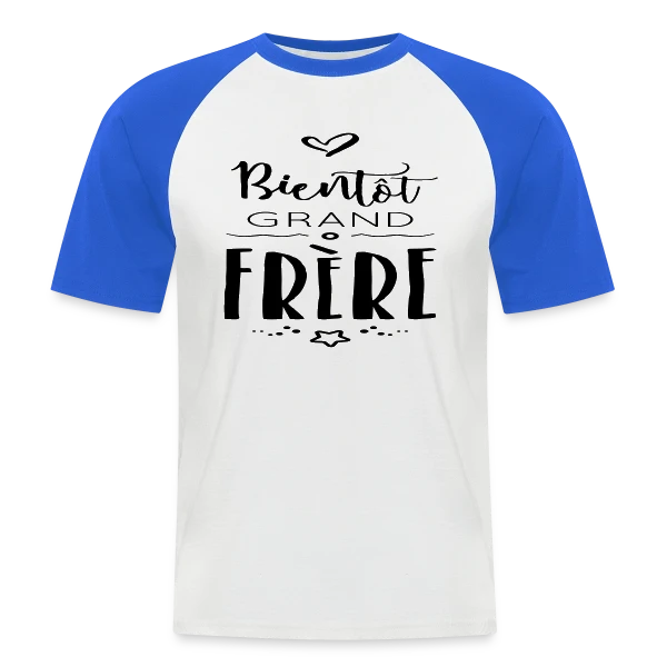 Bientôt Grand Frère sur T-shirt baseball manches courtes Homme