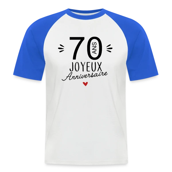 Anniversaire 70 Ans : L'Âge d'Or Célébré sur T-shirt baseball manches courtes Homme