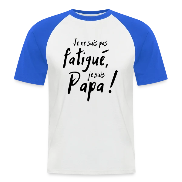 Mon Papa Héro sur T-shirt baseball manches courtes Homme