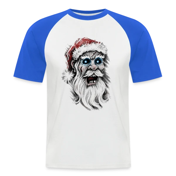 Père Noël Zombie sur T-shirt baseball manches courtes Homme