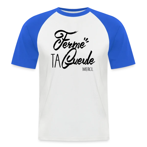 Humour : Chut ! Message Subtil sur T-shirt baseball manches courtes Homme