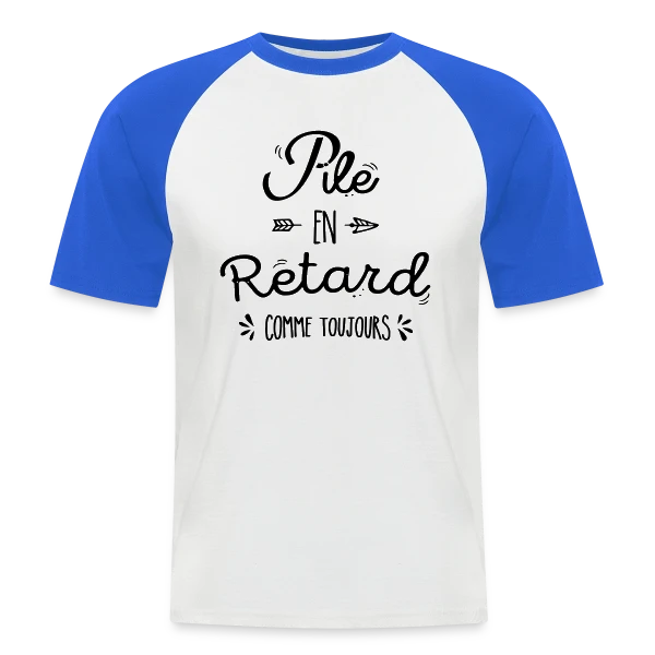 Pile Poil en Retard sur T-shirt baseball manches courtes Homme
