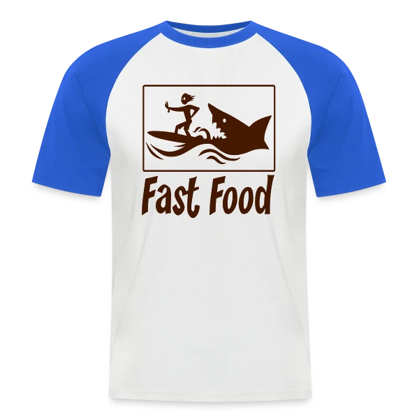 Fast Food : Le Plaisir de la Malbouffe Stylée sur T-shirt baseball manches courtes Homme