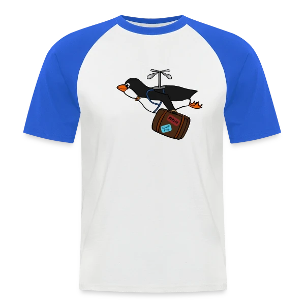 Pingouin Voyageur Hilarant sur T-shirt baseball manches courtes Homme