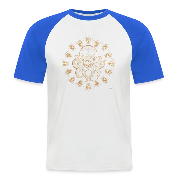 Crâne Poulpe sur T-shirt baseball manches courtes Homme