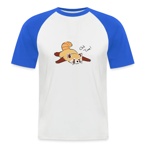 Panda Roux Détente sur T-shirt baseball manches courtes Homme