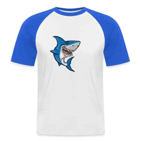 Requin Végétarien Humour sur T-shirt baseball manches courtes Homme