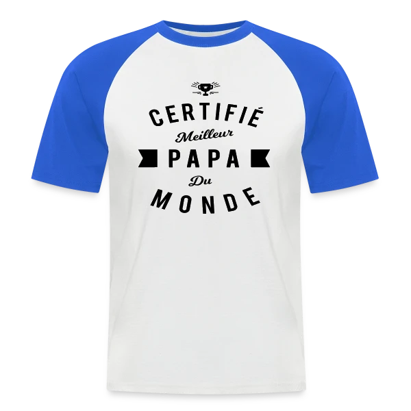 "Officiellement Meilleur Papa du Monde" sur T-shirt baseball manches courtes Homme