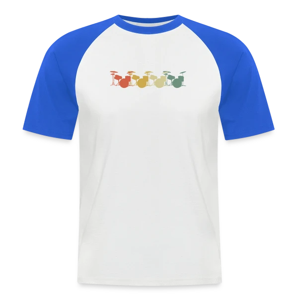 Batterie Rétro 70s sur T-shirt baseball manches courtes Homme