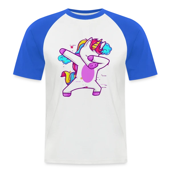 Licorne Dabbing Stylée Néon sur T-shirt baseball manches courtes Homme