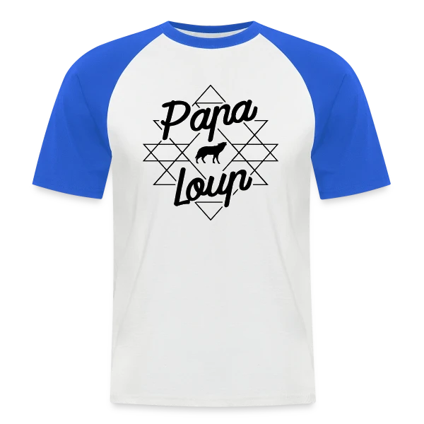 Papa Loup : Le Chef de Meute sur T-shirt baseball manches courtes Homme