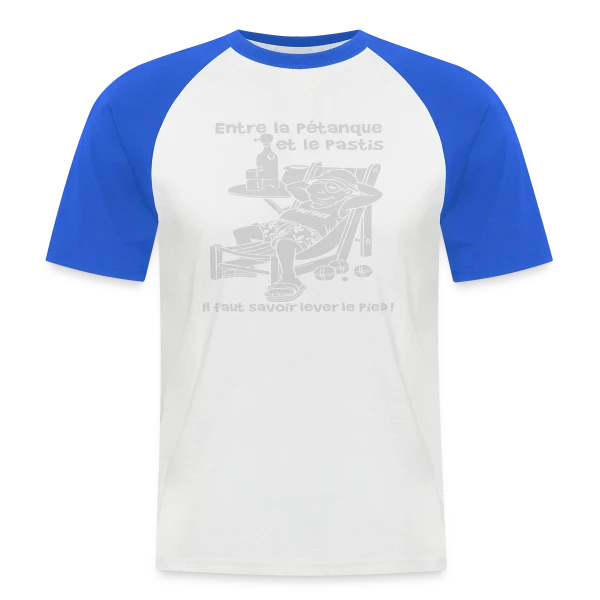 Entre la Pétanque et le Pastis sur T-shirt baseball manches courtes Homme