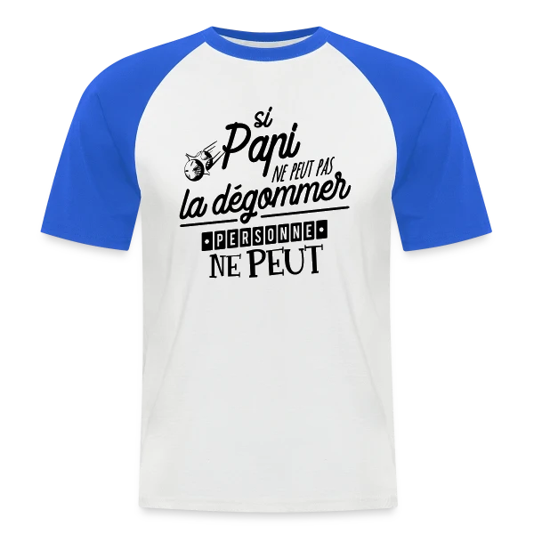 Papi Champion de Pétanque sur T-shirt baseball manches courtes Homme