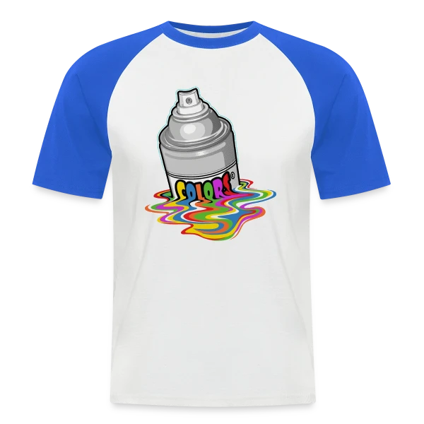 Melting Spray : Création Urbaine Éclatante sur T-shirt baseball manches courtes Homme