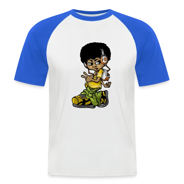 B-boy Hip Hop Vintage sur T-shirt baseball manches courtes Homme