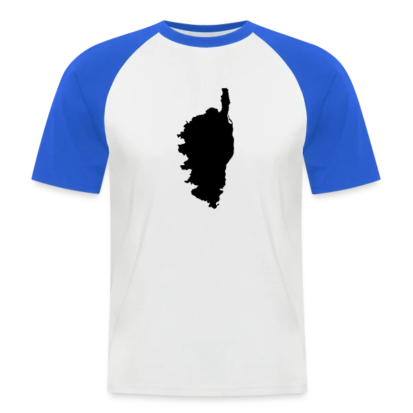 Silhouette Carte Corse sur T-shirt baseball manches courtes Homme