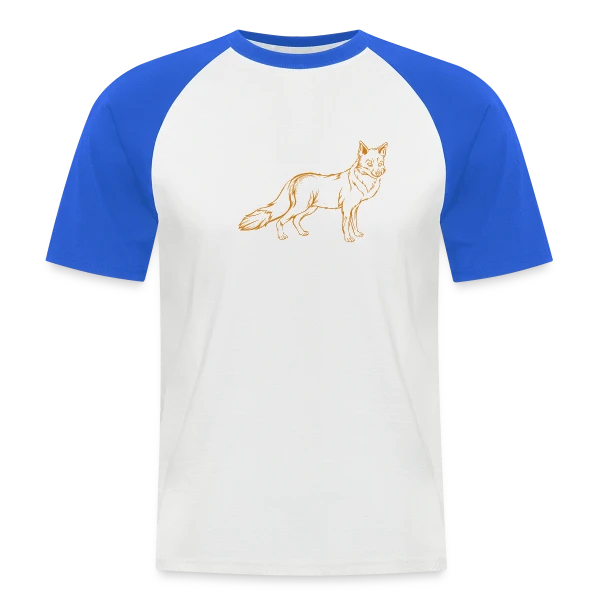 Renard Dessin Esquisse sur T-shirt baseball manches courtes Homme