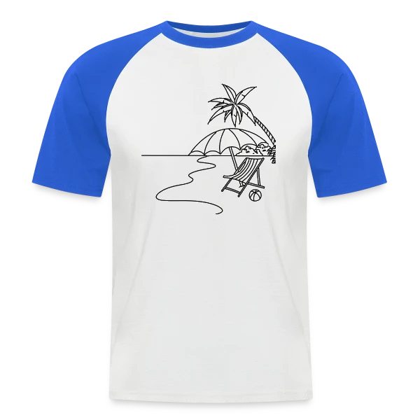 Scène de Plage Minimaliste sur T-shirt baseball manches courtes Homme