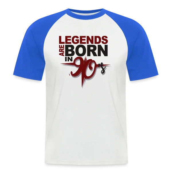 Légendes Nées Années 90 sur T-shirt baseball manches courtes Homme