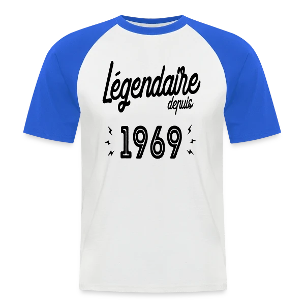 Légendaire 1969 - Cadeau Anniversaire Vintage sur T-shirt baseball manches courtes Homme