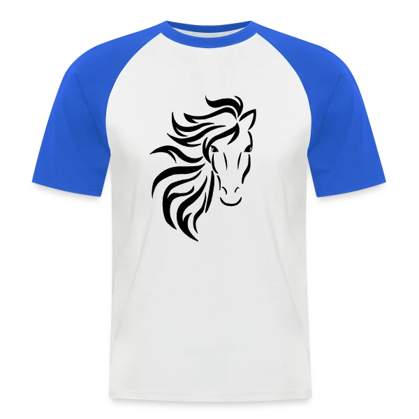 Tête de Cheval Tribal sur T-shirt baseball manches courtes Homme