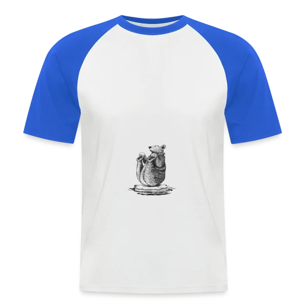 Ours Yogiste : Zen et Drôle sur sa Banquise sur T-shirt baseball manches courtes Homme