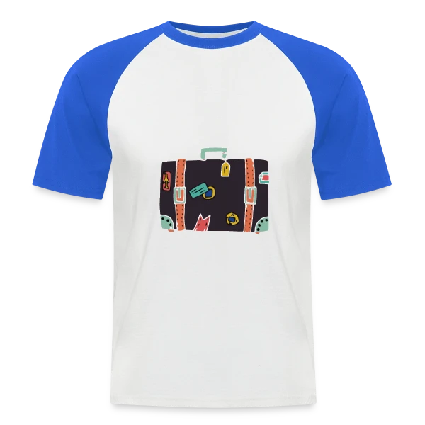 Valise Vintage Autocollants sur T-shirt baseball manches courtes Homme