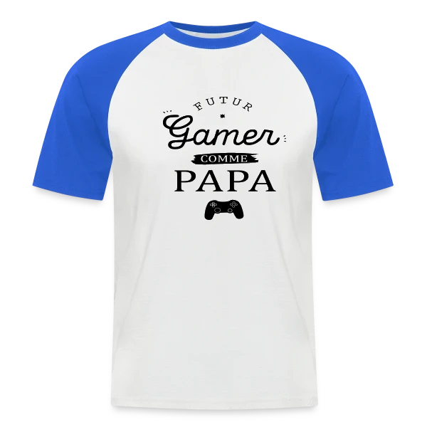 'Futur Gamer comme Papa' - Humour Père & Enfant sur T-shirt baseball manches courtes Homme