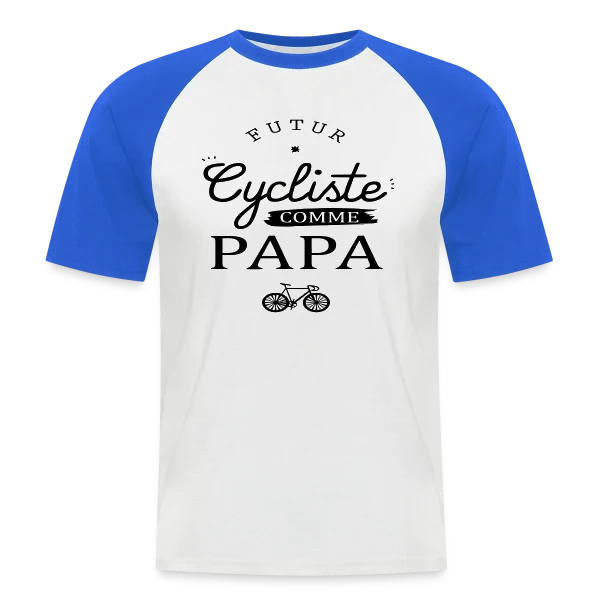 Futur Cycliste comme Papa : Ma Passion sur Deux Roues sur T-shirt baseball manches courtes Homme