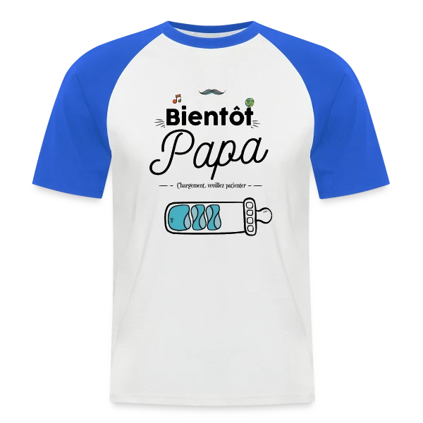 Bientôt Papa : Humour et Annonce Naissance sur T-shirt baseball manches courtes Homme