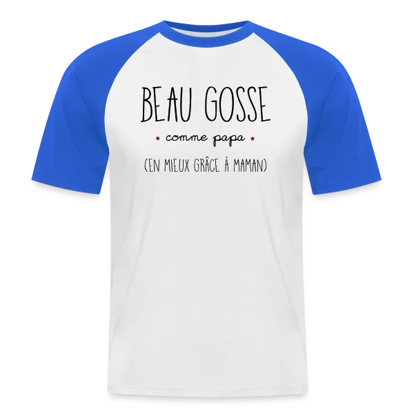 Beau Gosse Comme Papa sur T-shirt baseball manches courtes Homme