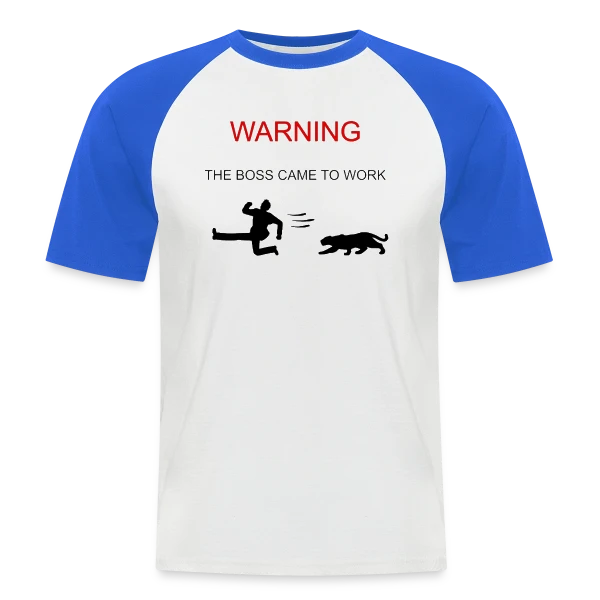 Attention : Le Patron est Arrivé sur T-shirt baseball manches courtes Homme