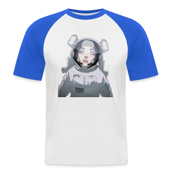 Astronaute Féminine Espace sur T-shirt baseball manches courtes Homme