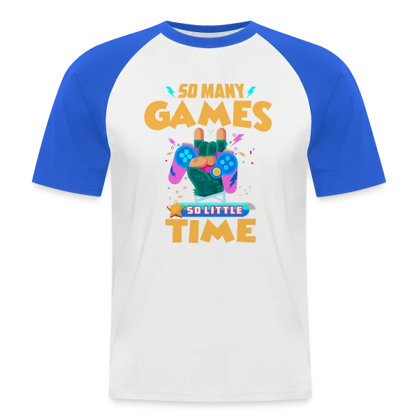 Style Gaming Rétro sur T-shirt baseball manches courtes Homme