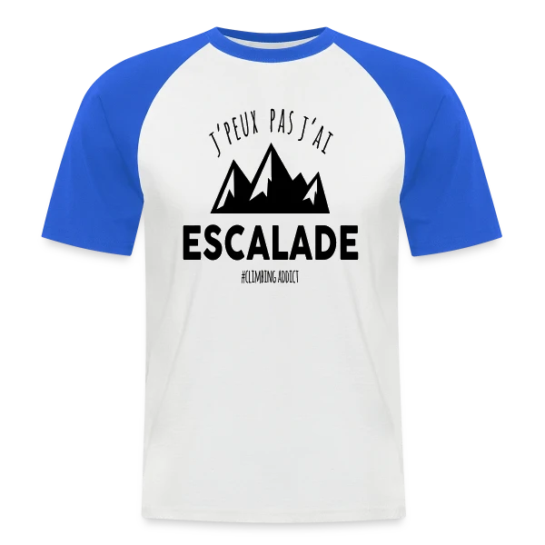 'J'peux pas, j'ai escalade' - Passion Sportive sur T-shirt baseball manches courtes Homme