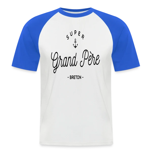 'Super Grand-Père Breton' - Fierté Familiale et Régionale sur T-shirt baseball manches courtes Homme