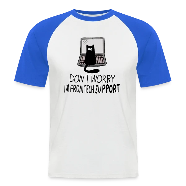 Chat de Support Technique sur T-shirt baseball manches courtes Homme