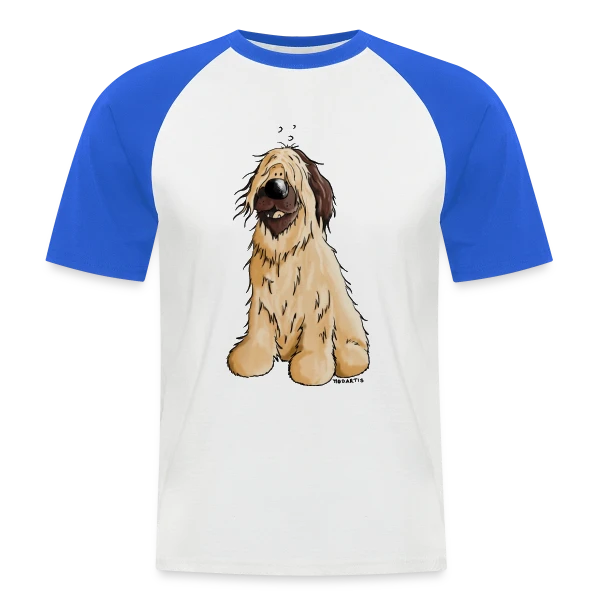 Briard Chien de Berger - Style Cartoon sur T-shirt baseball manches courtes Homme
