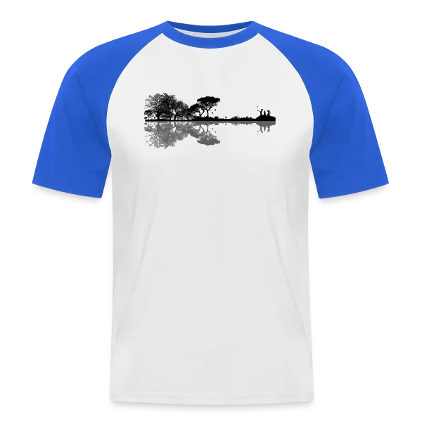 Guitare Électrique & Paysage Enchanté sur T-shirt baseball manches courtes Homme