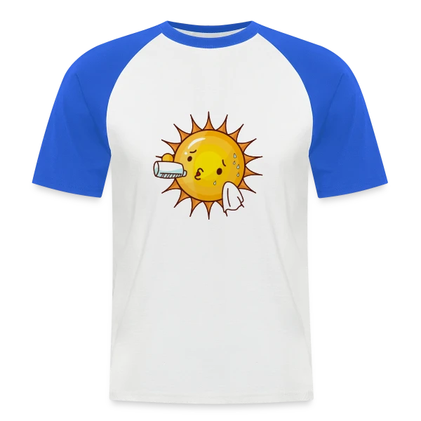 Soleil en Sueur - Humour Estival sur T-shirt baseball manches courtes Homme
