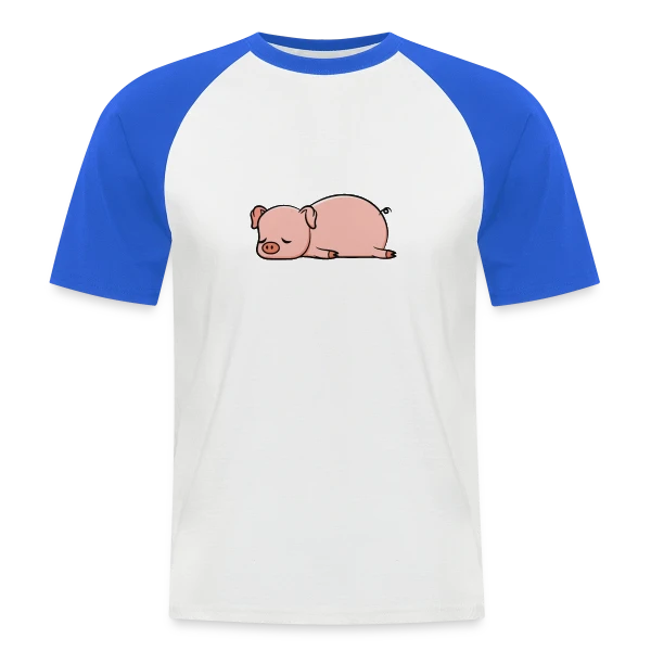 Petit Cochon Dodo sur T-shirt baseball manches courtes Homme