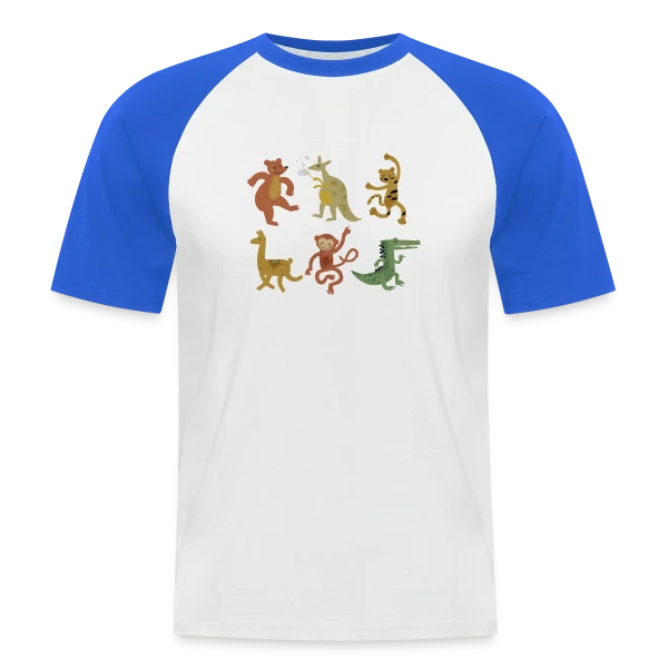 Animaux Rigolos et Joueurs sur T-shirt baseball manches courtes Homme