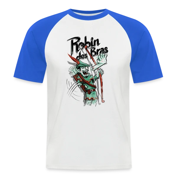 Robin des Bras : Archer Zombie Déjanté sur T-shirt baseball manches courtes Homme