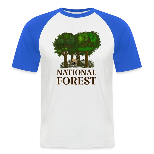 Emblème Forêt Nationale sur T-shirt baseball manches courtes Homme