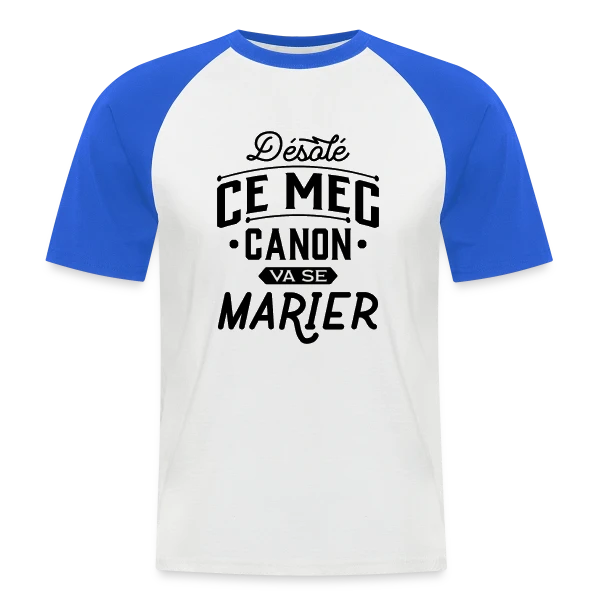 EVG Mec Canon : Le Futur Marié Brille ! sur T-shirt baseball manches courtes Homme
