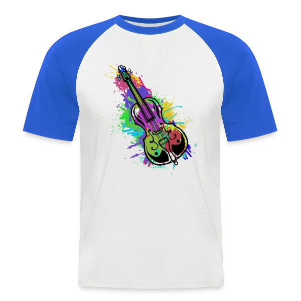 Violoncelle Symphonie Colorée sur T-shirt baseball manches courtes Homme