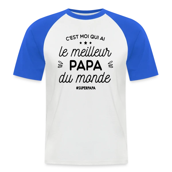 Le Meilleur Papa du Monde sur T-shirt baseball manches courtes Homme