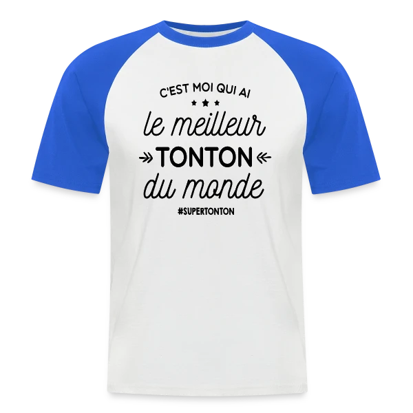 Le Meilleur Tonton du Monde sur T-shirt baseball manches courtes Homme